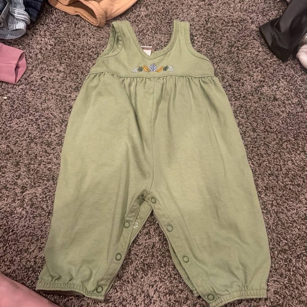 Vintage Carters Baby Green Sleeveless Romper